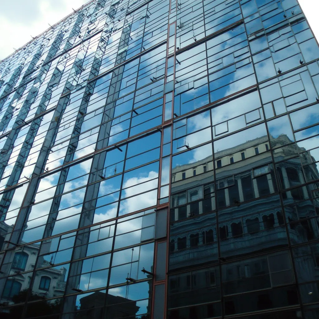 Vista exterior de un edificio de oficinas moderno en Buenos Aires